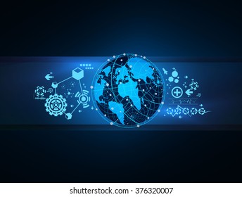 global business communication technology background vector