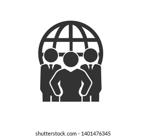 global business community icon team work icon vector illustration 