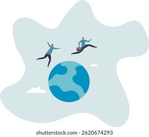 Global business competitor, innovation that change the agile world, international working abroad .character for design.