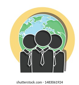 Global business concept. Flat vector illustration.