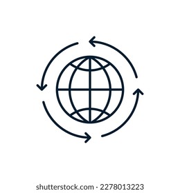 Concepto de negocios global. Icono del vector aislado en fondo blanco.