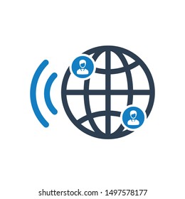 Global business connection icon. vector graphics, Global Business Icon, Business Expansion Icon