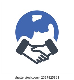 Global business deal icon, Vector Graphics