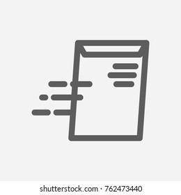 Global business delivery order icon line. Isolated symbol on logistics topic with send envelope, global business and delivery meaning delivery order icon vector illustration.