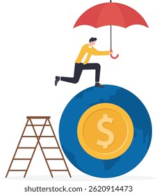 proteção econômica das empresas a nível mundial, proteção e segurança do investimento financeiro fiáveis a nível mundial, seguro monetário ou de riqueza, poupanças seguras ou estabilidade financeira,