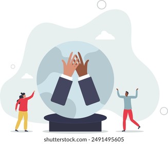 Globale Business-Etikette für das internationale Business.Deal und Vereinbarung Finishing mit Handshake und freundliche Kommunikation.Flat Design.Illustration mit Menschen.