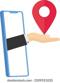 Global business expansion, open company branches, franchise in new location to cover all continent. Vector illustration

