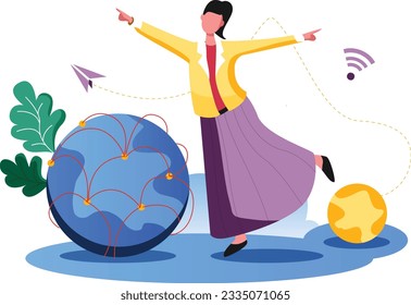 Global business, Flat vector illustration