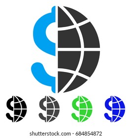 Global Business flat vector pictogram. Colored global business gray, black, blue, green pictogram variants. Flat icon style for web design.