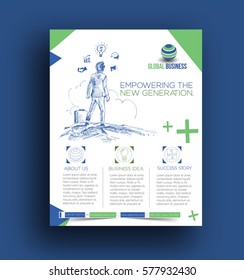 Global Business Flyer Template Design Vector. Vector illustration.