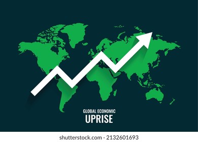 globales Unternehmenswachstum mit Aufwärtspfad und Weltkarte