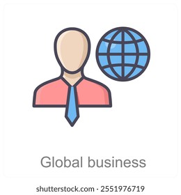Global Business and business icon concept