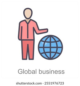 Global Business and business icon concept