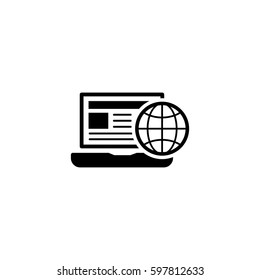 Global Business Icon. Business Concept. Flat Design. Isolated Illustration.