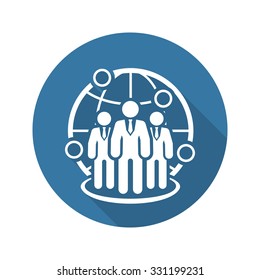 Global Business Icon. Flat Design. Isolated Illustration.
