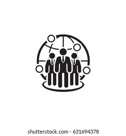 Global Business Icon. Flat Design. Isolated Illustration