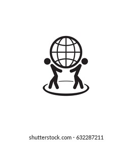 Global Business Icon. Flat Design. Isolated Illustration