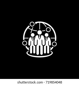 Global Business Icon. Flat Design. Isolated Illustration