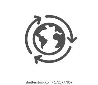 Global business icon. International outsourcing sign. Internet marketing symbol. Classic flat style. Quality design element. Simple outsourcing icon. Vector