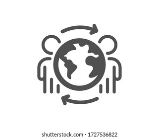 Global business icon. International outsourcing sign. Internet marketing symbol. Classic flat style. Quality design element. Simple global business icon. Vector