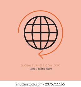 Global Business icon logo design, Using this logo for any kind of global business, Global business icon best logo ideas.