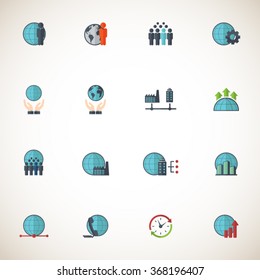 Conjunto de iconos de negocio global
