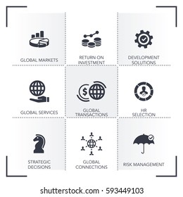 CONJUNTO DE ICONOS DE NEGOCIOS MUNDIALES