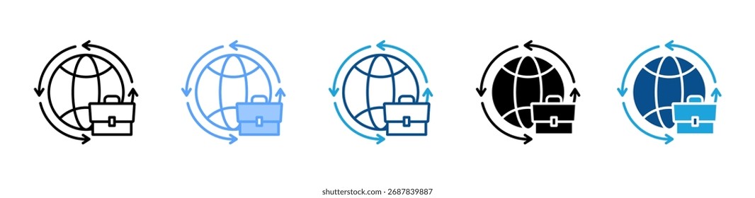 Global Business icon sheet multiple style collection