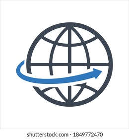 Symbol für globales Geschäft, Vektorgrafik und Glyphe