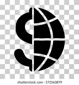 Global Business icon. Vector illustration style is flat iconic symbol, black color, transparent background. Designed for web and software interfaces.