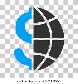 Global Business icon. Vector illustration style is flat iconic bicolor symbol, blue and gray colors, transparent background. Designed for web and software interfaces.