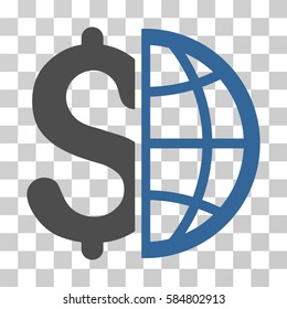 Global Business icon. Vector illustration style is flat iconic bicolor symbol, cobalt and gray colors, transparent background. Designed for web and software interfaces.