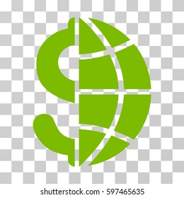 Global Business icon. Vector illustration style is flat iconic symbol, eco green color, transparent background. Designed for web and software interfaces.