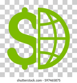 Global Business icon. Vector illustration style is flat iconic symbol, eco green color, transparent background. Designed for web and software interfaces.
