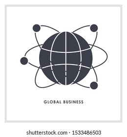 Global business icon Vector with white background