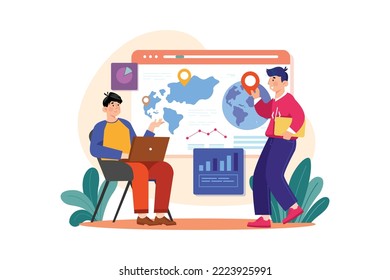 Global Business Illustration concept. Flat illustration isolated on white background