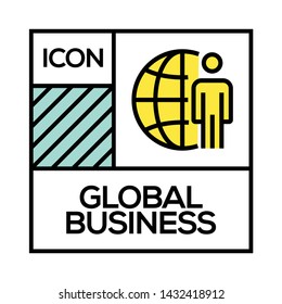 GLOBAL BUSINESS AND ILLUSTRATION ICON CONCEPT