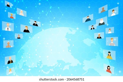 Global Business Image, Network Abstracts and Earth and People
