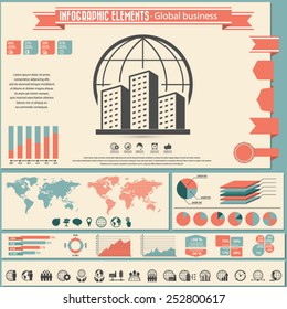 Global Business - infographic elements and Icon set