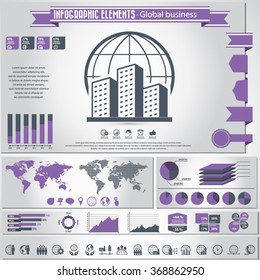 Global Business - infographic elements and Icon set
