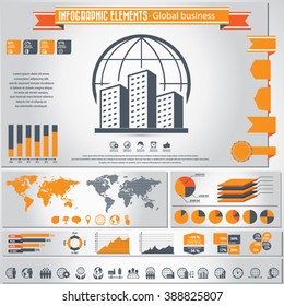 Global Business - infographic elements and Icon set