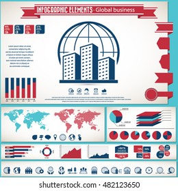 Global Business - infographic elements and Icon set