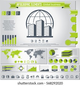 Global Business - infographic elements and Icon set