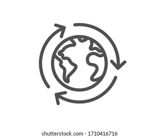 Global business line icon. International outsourcing sign. Internet marketing symbol. Quality design element. Editable stroke. Linear style outsourcing icon. Vector