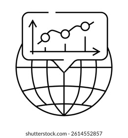 global business line icon vector. global business sign. isolated contour symbol black illustration