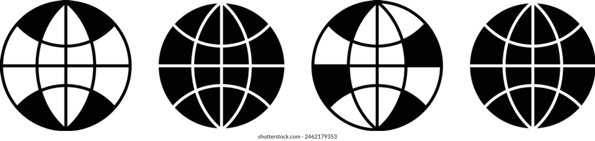 Global business line icon. World Icon Vector Art, Icons, and Graphics. Internet Detailed Rounded Lineal icon.