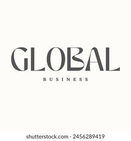 Global business logo design. Creative minimal monochrome monogram symbol.