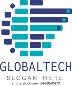 Logotipo de negocio global, Ilustración vectorial de ícono de negocio global, ícono de negocio internacional, Tecnología global, logotipo creativo de empresa consultora, logotipo de negocio mundial, ícono mundial