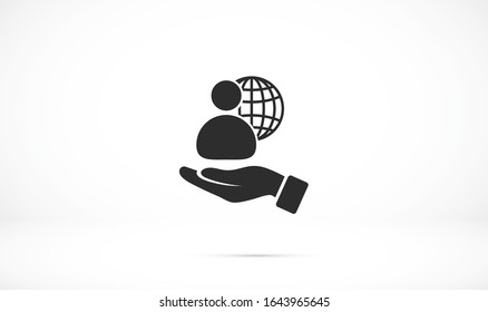 global business, business man icon, vector illustration. Flat design style