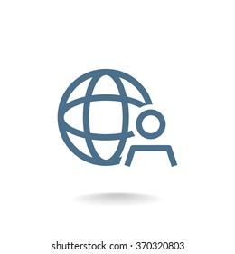 global business, business man icon, vector illustration.